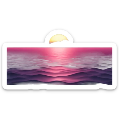 Maroon and pink sunset over ocean sticker
