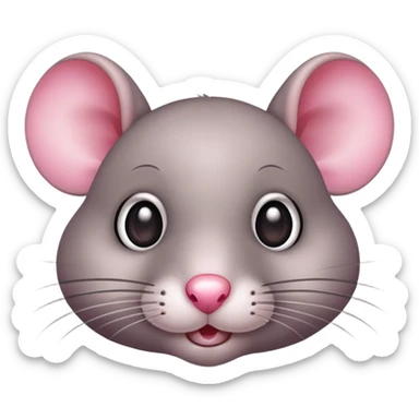 cute small rat with big eyes and whiskers sticker