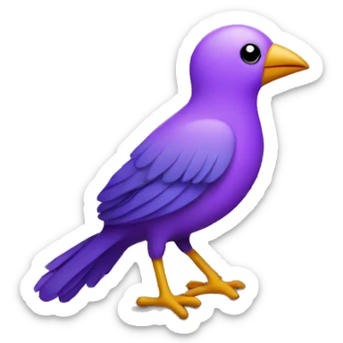 Purple bird with musical notes  sticker