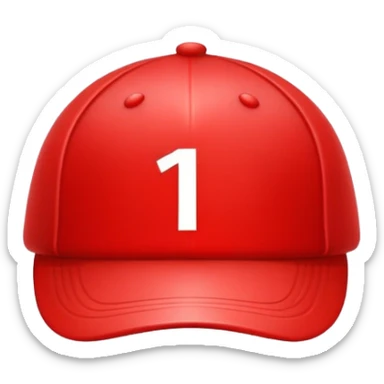 empty red cap with number “1” on it sticker