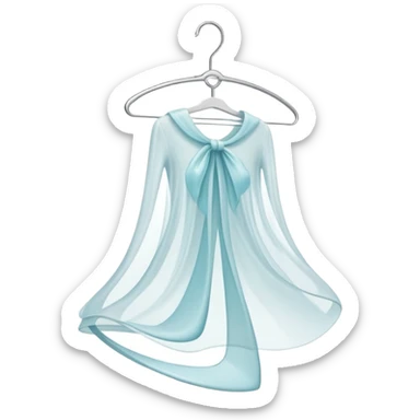 Abstract swirling energy forming clothing hanger with subtle style elements flowing around it, ethereal wardrobe definition symbol sticker