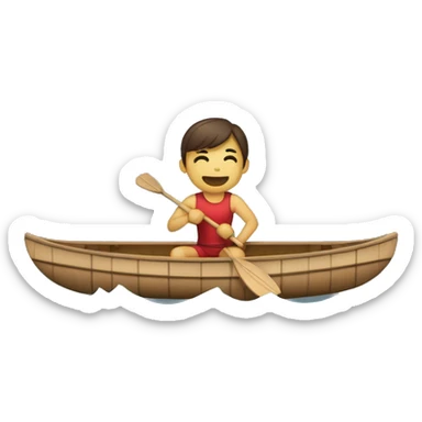 Cabeca de Cuia rowing the canoe. Side view night background  sticker