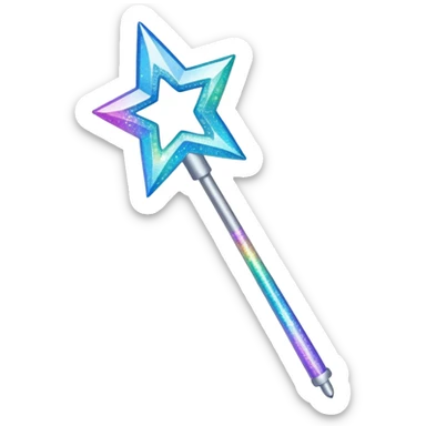 glitter magic wand sticker