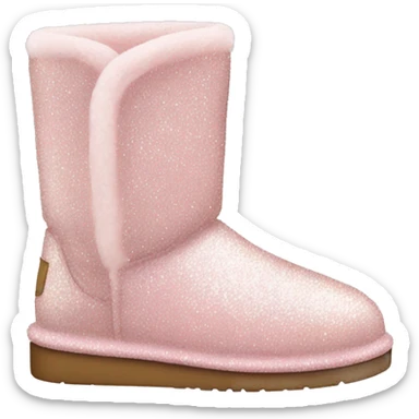 Realistic light pink glitter and fur Ugg boots. sticker