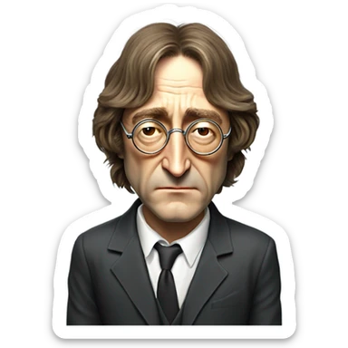 John Lennon as a computer consciousness bleeding out of him sticker