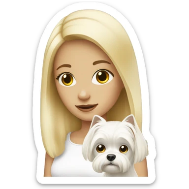 Blonde girl with maltese sticker