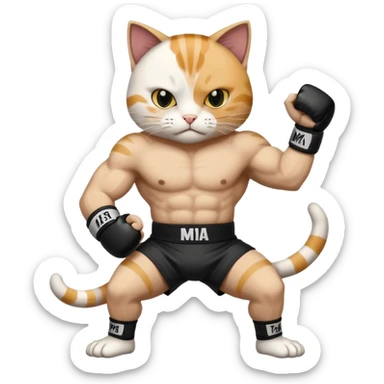 cat doing MMA fighting
 sticker