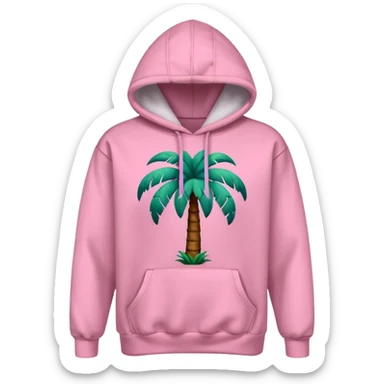 Pink palm puff hoodie sticker