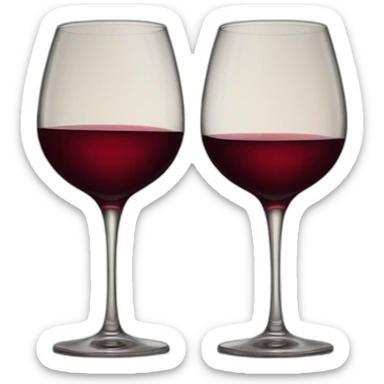 Two glasses of red wine are toasting sticker