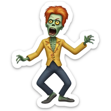ziggy stardust zombie dancing sticker
