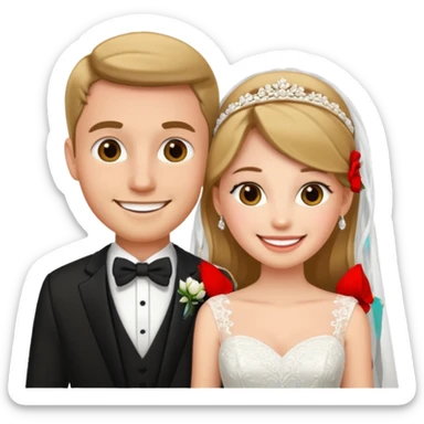 a man and a woman getting married sticker