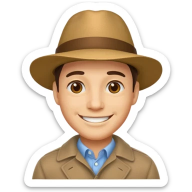 man with hat sticker