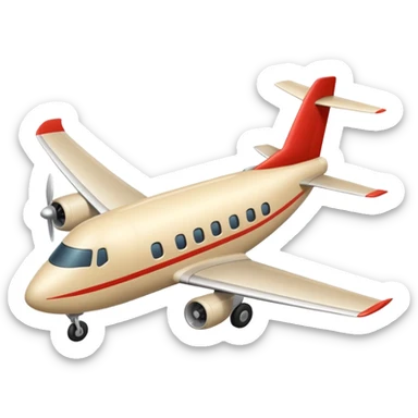 light beige (milky) airplane, Apple emoji style, no text sticker