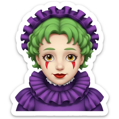 a cuffed wrangled jester sticker