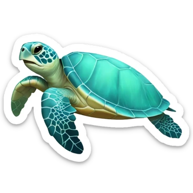 Pastel sea turtle sticker