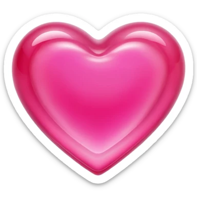 3D jelly pink heart sticker