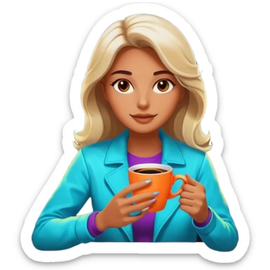 Woman with coffee , coffe shop with  neon glow, Midnight Wander. negative transparency . sticker