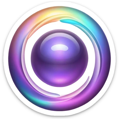 Elegant energy orb with floating tie or bowtie element inside, masculine style inspiration, soft radiating waves sticker