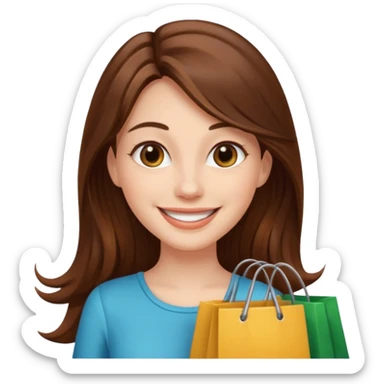 woman with long hair buys clothes in a store, shopping vibe sticker