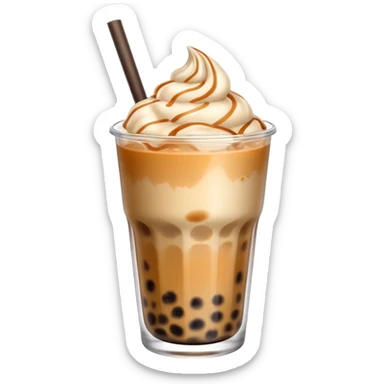 boba milk tea with ice cream sticker