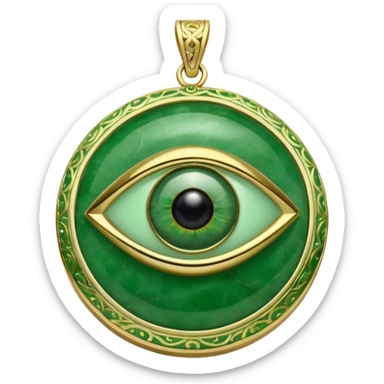 Eye shaped green locket  sticker