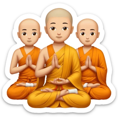 Buddha monks in mediatation sticker