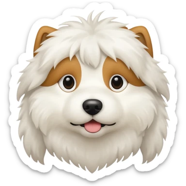 White fluffy dog sticker