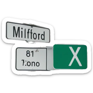 a street sign that says “milford” sticker