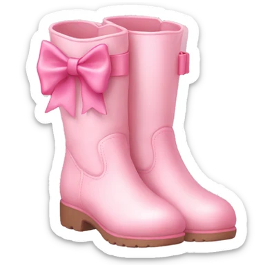 pastel pink boots with pink bow sticker