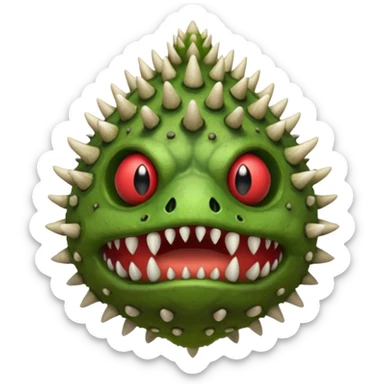 poisonous mushroom beast portrait, head and shoulders only, mushroom shell armor, spiky fungus growths, toxic green veins, beast-like mouth, heavy fungal texture, 3D cartoon, mobile game icon style, clean background, no text, no watermark

 sticker