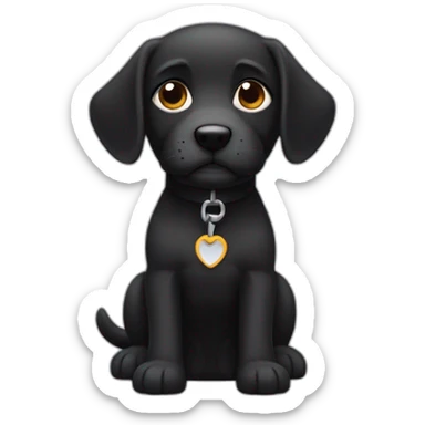 perro negro con  pelo desteñido en la parte superior sticker