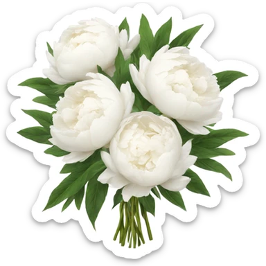 White peonies bouquet  sticker