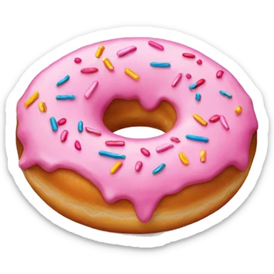 Donut with pink frosting and sprinkles  sticker