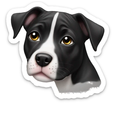 Black and white staffy puppy sticker
