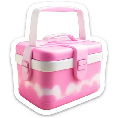 Pink white Light lunch box cute with ribbons  sticker
