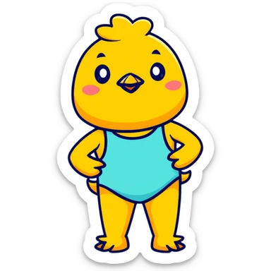 chicken nugget wearing a swimsuit sticker