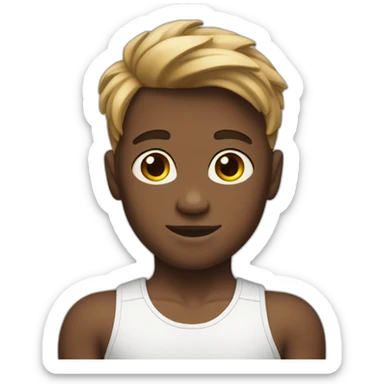 sporty boy in gymnast leotard sticker