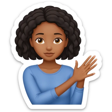 Black girl hugging out one hand towards screen sticker