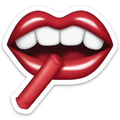 Red lipstick kiss mark sticker