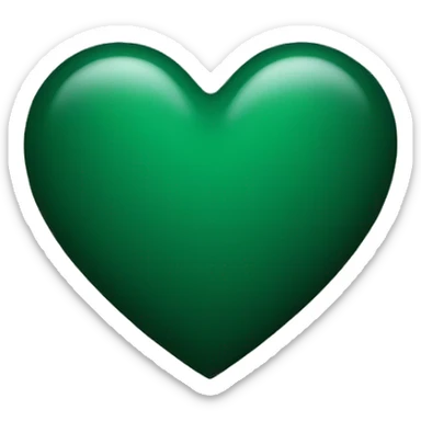 Dark green heart sticker