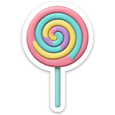 lollipop, claymation style, matte plasticine, pastel colors, visible fingerprints sticker