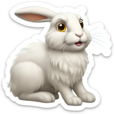 fluffy hare sticker