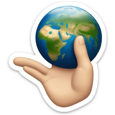 pinching emoji with the earth between the index and thumb sticker
