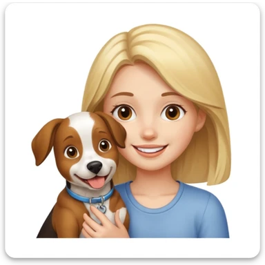 girl and her pet dog sticker