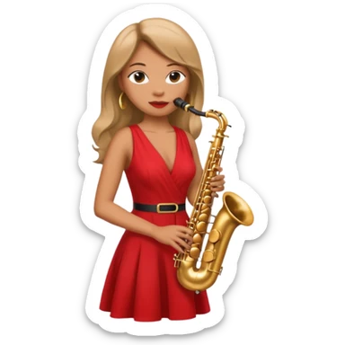 woman Swing jazz musician playing saxophone sticker