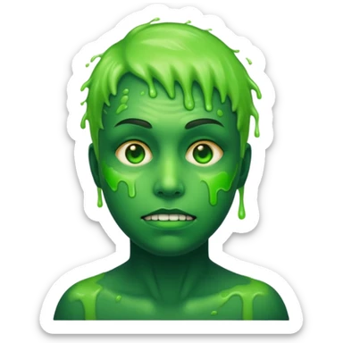 bust with slimey radioactive face sticker
