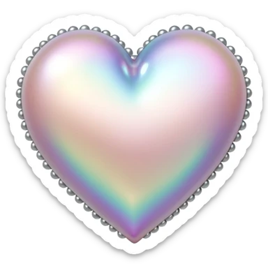 Corazón con perlas  sticker