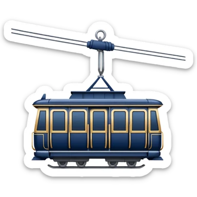 create an emoji of a cable car for a skiregion. dark navy blue colour and the word Lenk on it.  sticker