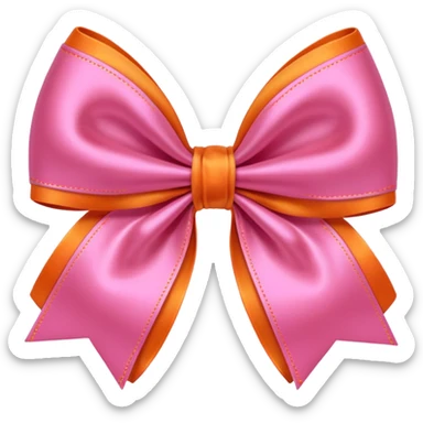 Pink orange bow sticker