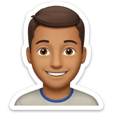 A brown man  happy  his hair cut up sticker